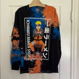 Naruto Ichiraku Ramen Shop Tie-Dye Long Sleeve T-Shirt (orange/blue/black) - M